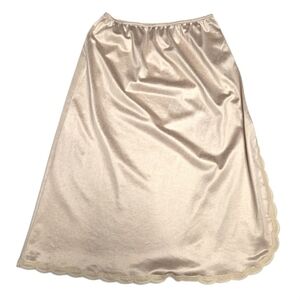 Vintage Givenchy Underdressings Beige Nude Lace Edge Half Slip Size Small Logo